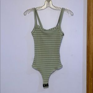 Beautiful gray with black striped bodysuit